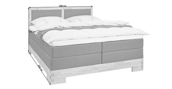 BOXSPRINGBETT 180/200 cm  in Braun, Eichefarben  - Eichefarben/Braun, Natur, Holz/Textil (180/200cm) - Linea Natura