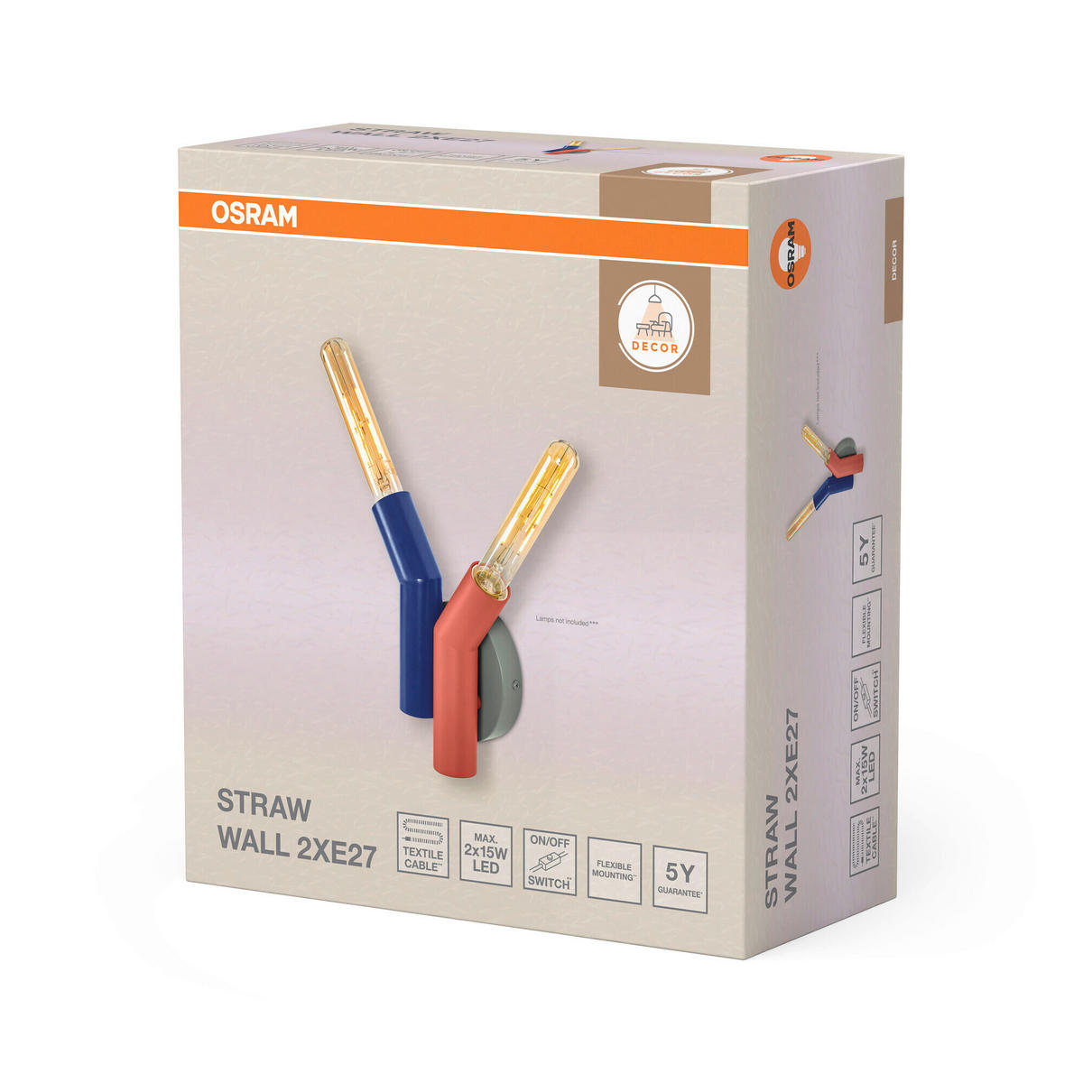 WANDLEUCHTE 18/7.7/21 cm   - Design, Metall (18/7.7/21cm) - Osram