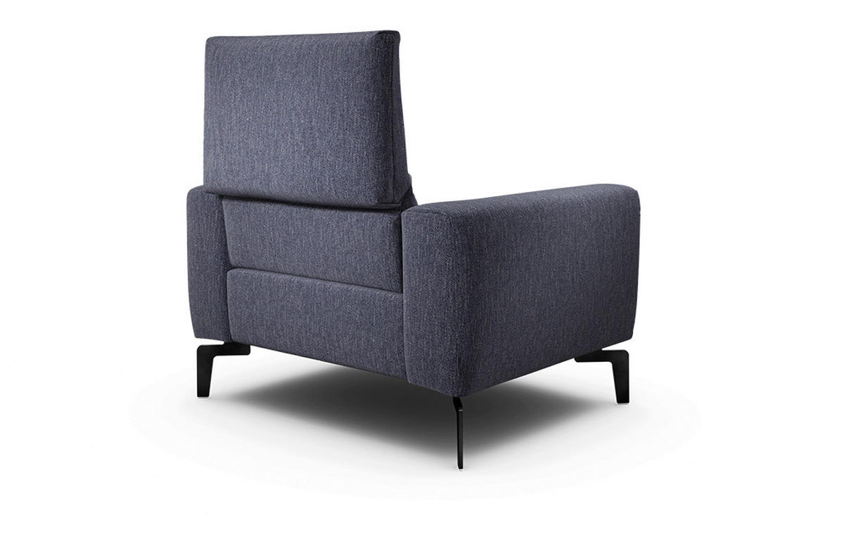 SESSEL Chenille Blau    - Blau/Schwarz, Design, Textil/Metall (110/85/86-94cm) - SENSOO