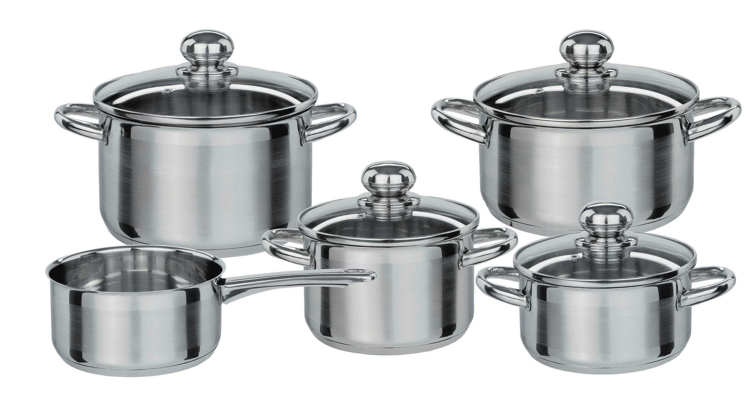 KOCHTOPFSET SILVERSTAR 5-teilig  - Klar/Edelstahlfarben, Basics, Glas/Metall - GSW