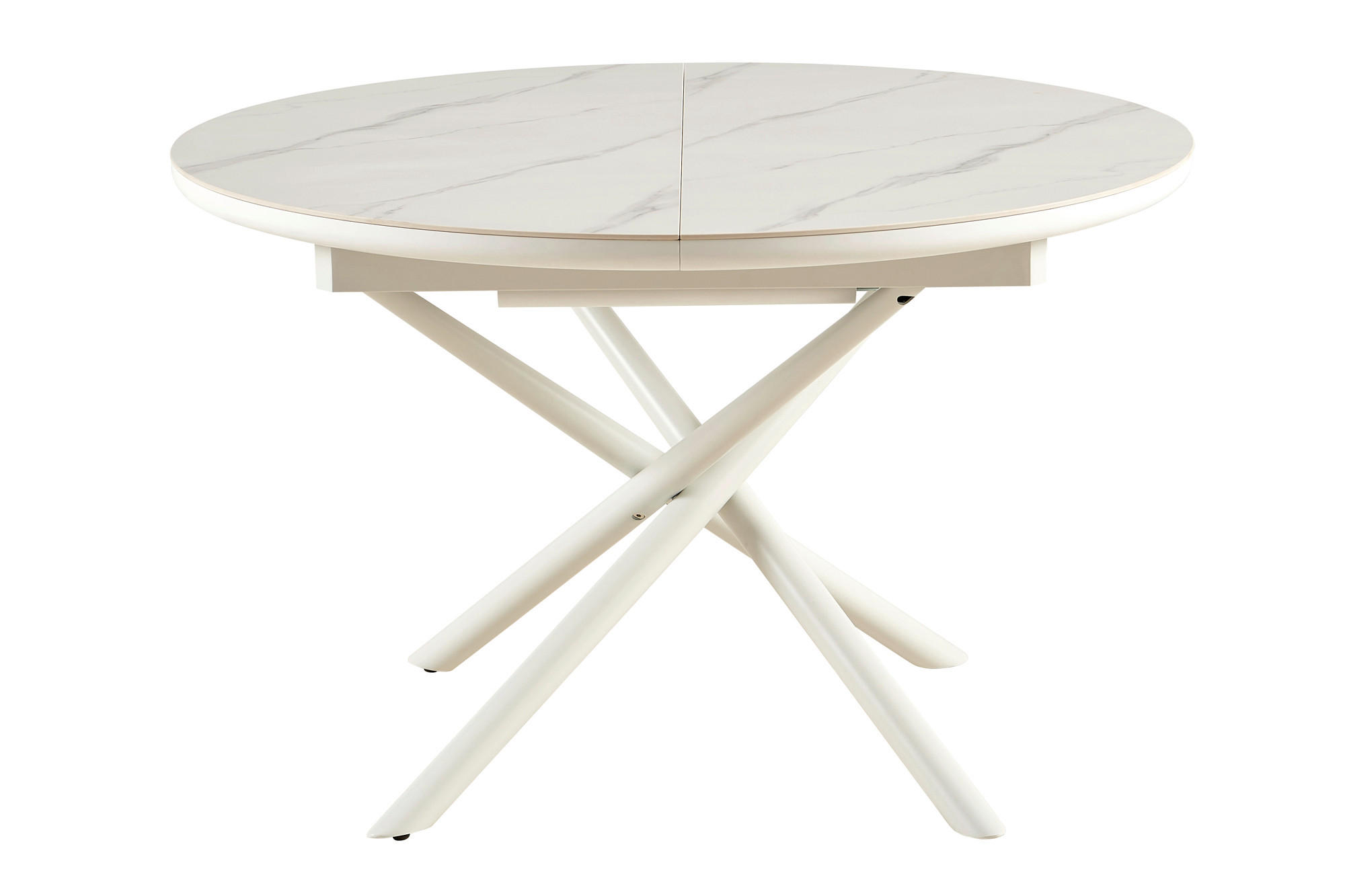 ESSTISCH in Keramik, Holzwerkstoff 120-160/120/76 cm  - Weiß, MODERN, Keramik/Holzwerkstoff (120-160/120/76cm) - Livetastic