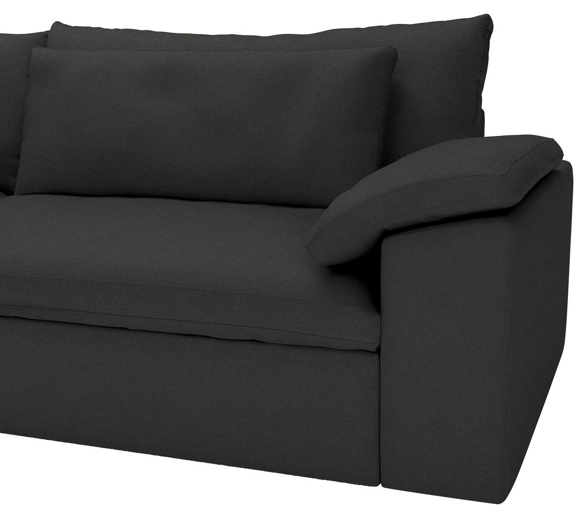 ECKSOFA  Chenille Anthrazit  - Anthrazit/Schwarz, Modern, Kunststoff/Textil (198/306cm) - Carryhome