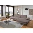 ECKSOFA in Chenille, Mikrofaser Haselnussfarben  299/157 cm  - Schwarz/Haselnussfarben, Design, Textil/Metall (299/157cm) - Dieter Knoll