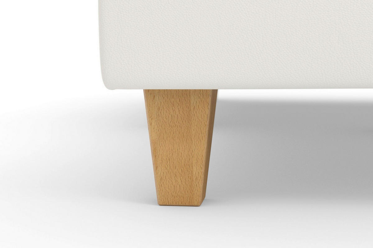 WOHNLANDSCHAFT PALMERA E in Echtleder Weiß  - Eichefarben/Weiß, Basics, Leder/Holz (163/308/212cm) - Sit & More