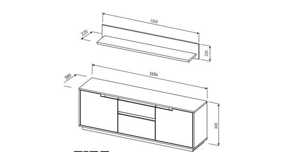 TV-ELEMENT Weiß 169/180/38 cm - Weiß, MODERN, Holzwerkstoff (169/180/38cm) - Carryhome