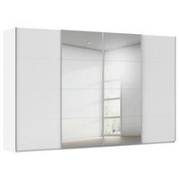 SCHWEBETÜRENSCHRANK 360/236/68 cm 4-türig Weiß  - Alufarben/Weiß, Basics, Glas/Holzwerkstoff (360/236/68cm) - Novel