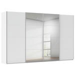 SCHWEBETÜRENSCHRANK 360/236/68 cm 4-türig Weiß  - Alufarben/Weiß, Basics, Glas/Holzwerkstoff (360/236/68cm) - Novel