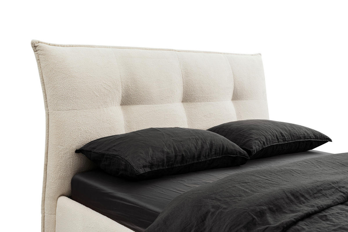 ČALÚNENÁ POSTEĽ, 180/200 cm, krémová - čierna/krémová, Modern, kov/drevo (180/200cm) - MID.YOU