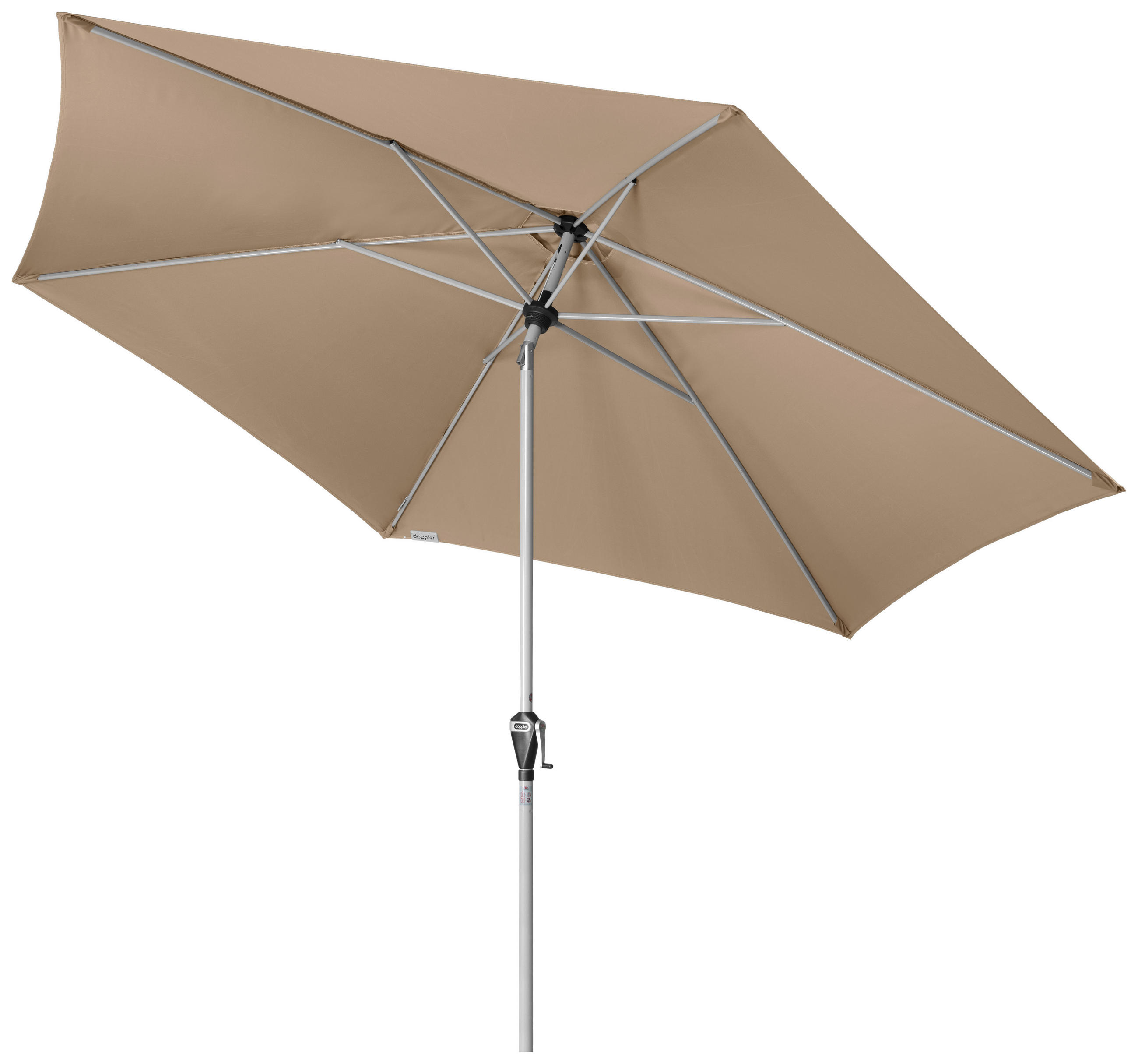 Thumbnail - Doppler Sonnenschirm, Silber, Greige, Textil, Knickgelenk, regenabweisend, Sonnen- & Sichtschutz, Sonnenschirme