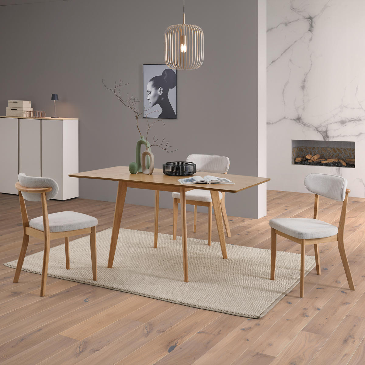 ESSTISCH in Holz  - Eichefarben, Basics, Holz (160/76/80cm) - Livetastic
