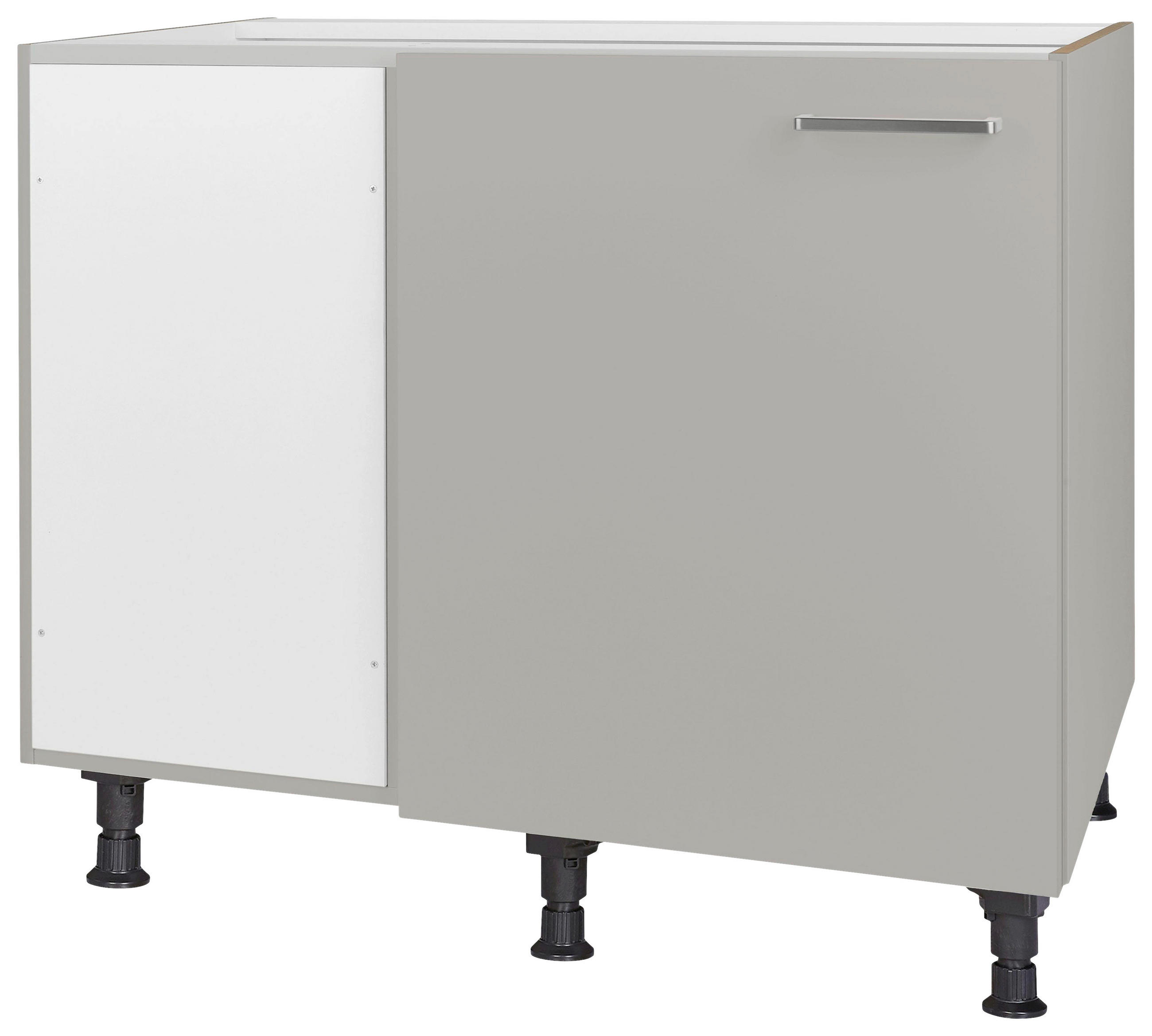 ECKUNTERSCHRANK 125/87/65 cm  - Edelstahlfarben/Grau, MODERN, Holzwerkstoff/Metall (125/87/65cm) - Nobilia