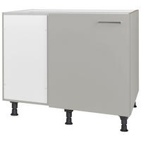 ECKUNTERSCHRANK 125/87/65 cm  - Edelstahlfarben/Grau, MODERN, Holzwerkstoff/Metall (125/87/65cm) - Nobilia