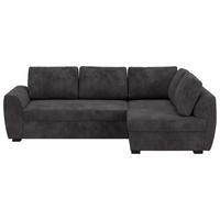 ECKSOFA Chenille Schwarz  - Schwarz, Trend, Kunststoff/Textil (253/154cm) - MID.YOU