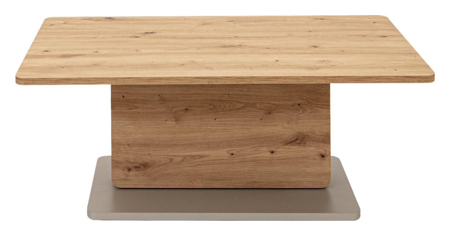 Thumbnail - Venda Couchtisch, Eiche, Holzwerkstoff, rechteckig, Wange, Bodenplatte, 63x46x110 cm, ausziehbar, höhenverstellbar, Wohn...