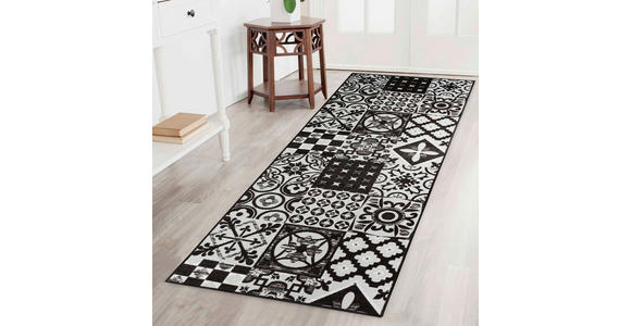 LÄUFER 80/250 cm Schwarz - Schwarz, Design, Kunststoff/Textil (80/250cm) - Novel
