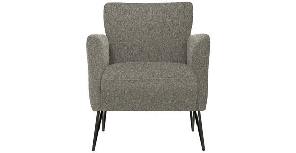 SESSEL in Chenille, Mikrofaser Grau  - Schwarz/Grau, Design, Textil/Metall (68/78/76cm) - Johann Jakob