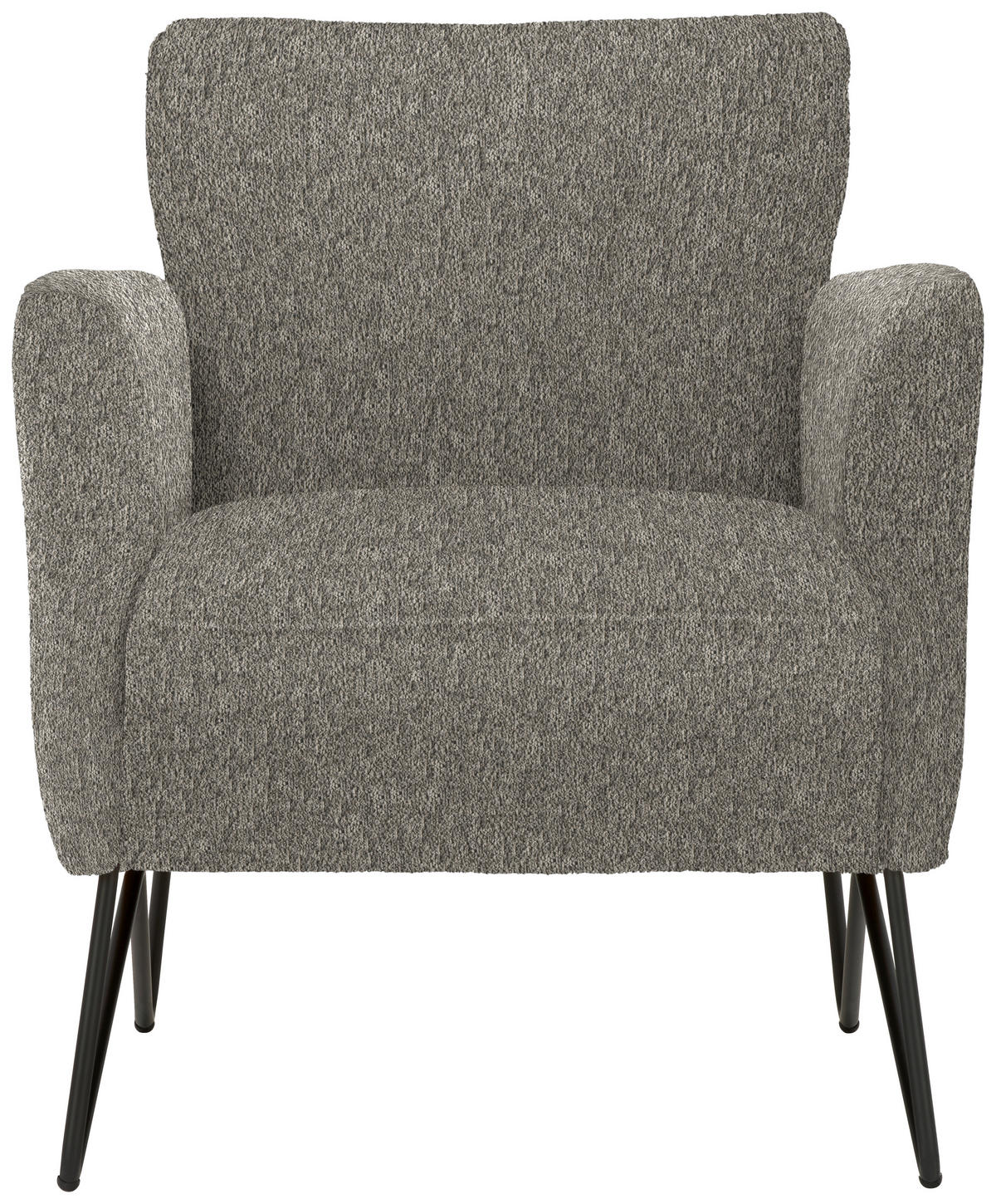 SESSEL in Chenille, Mikrofaser Grau  - Schwarz/Grau, Design, Textil/Metall (68/78/76cm) - Johann Jakob