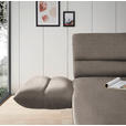 ECKSOFA Taupe Flachgewebe  - Taupe/Schwarz, Design, Textil/Metall (176-217/279-327cm) - Dieter Knoll