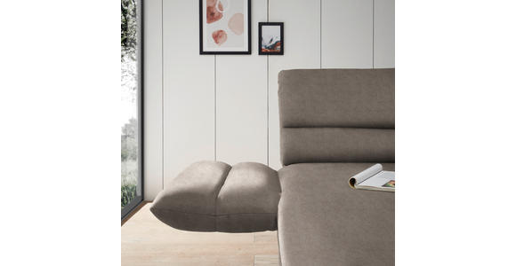 ECKSOFA Taupe Flachgewebe  - Taupe/Schwarz, Design, Textil/Metall (176-217/279-327cm) - Dieter Knoll