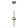 LED-HÄNGELEUCHTE Musica 13/180 cm  - Bernsteinfarben/Grau, LIFESTYLE, Glas/Metall (13/180cm) - Novel