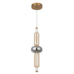 LED-HÄNGELEUCHTE Musica 13/180 cm  - Bernsteinfarben/Grau, LIFESTYLE, Glas/Metall (13/180cm) - Novel
