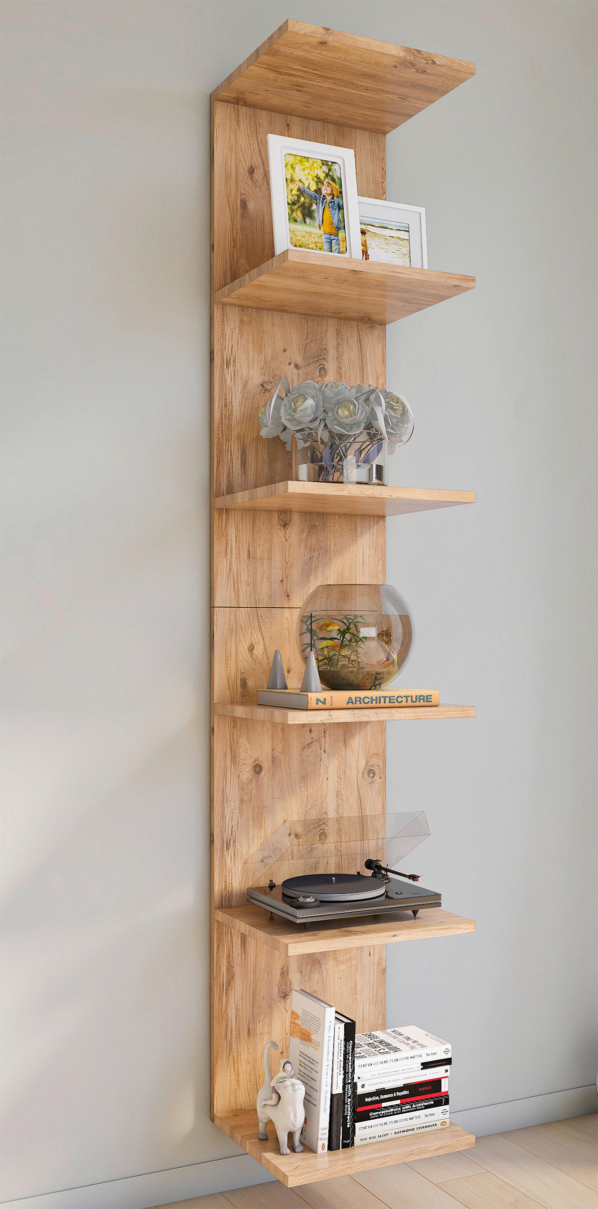 WANDREGAL Honigeiche  - Honigeiche, MODERN, Holzwerkstoff (35/180/30cm) - MID.YOU