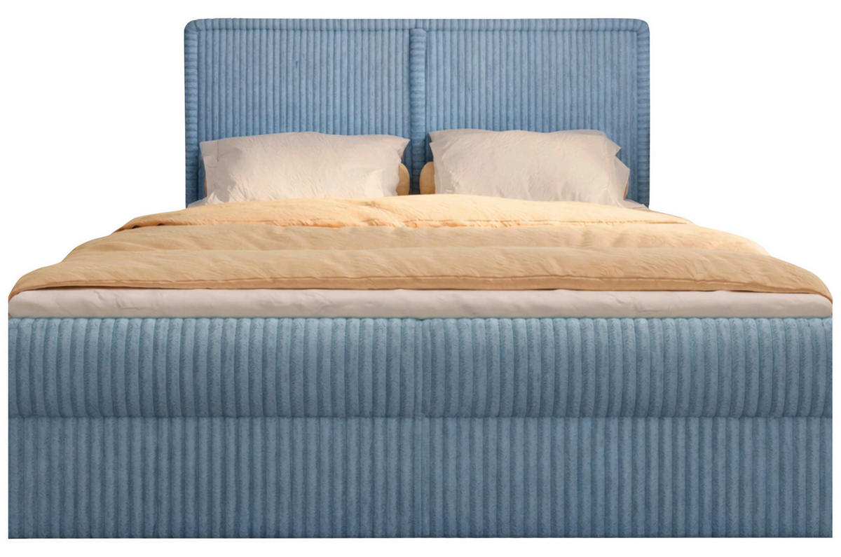 BOXBETT 140/200 cm,  in Blau, Bettkasten, Topper,  - Blau/Schwarz, MODERN, Holz/Kunststoff (140/200cm) - MID.YOU