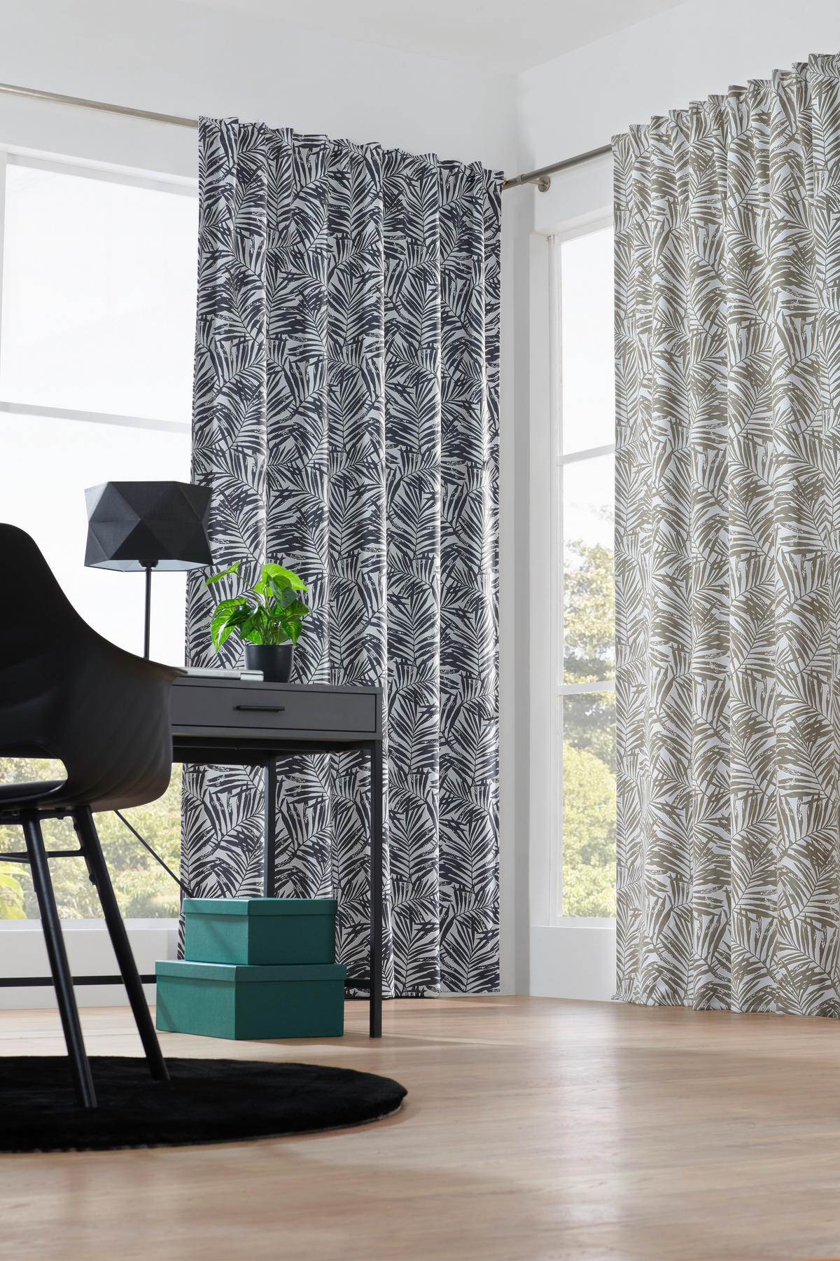 FERTIGVORHANG black-out (lichtundurchlässig)  - Schwarz, Design, Textil (140/245cm) - Esposa