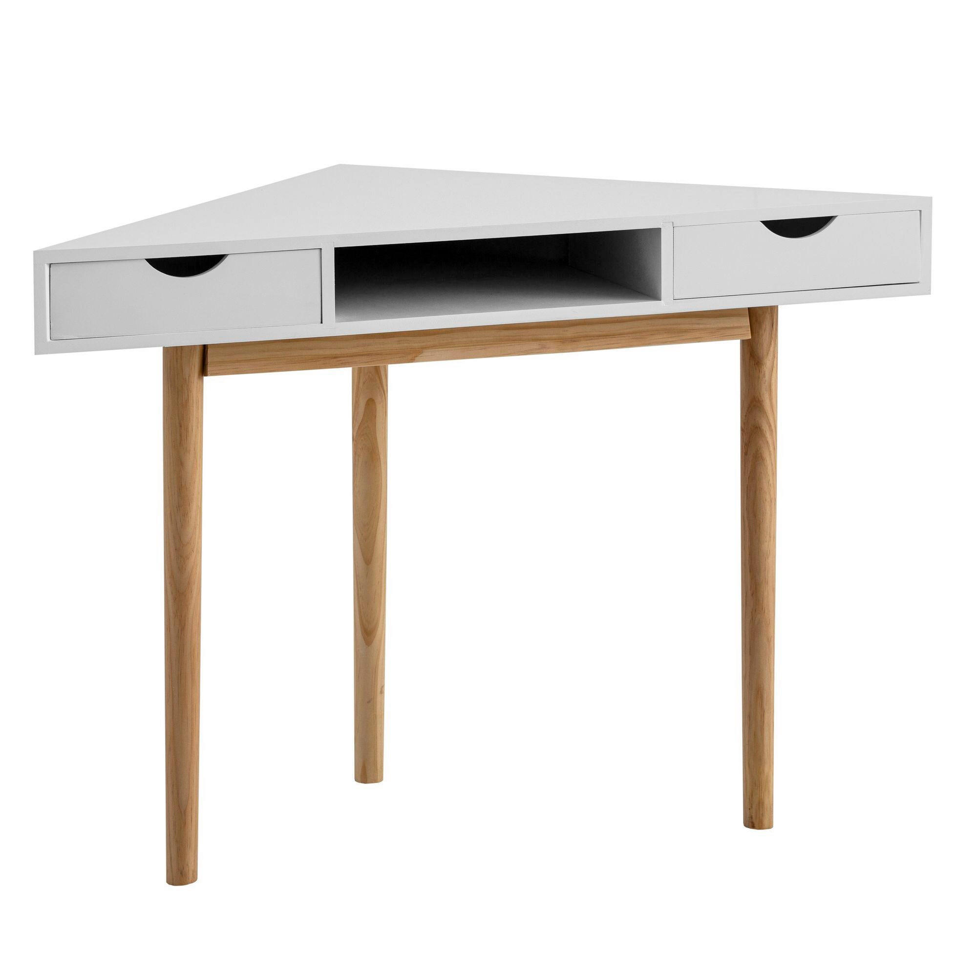 HÖRNSKRIVBORD 80/80/78 cm  in vit  - vit/ekfärgad, Design, trämaterial/trä (80/80/78cm) - Livetastic