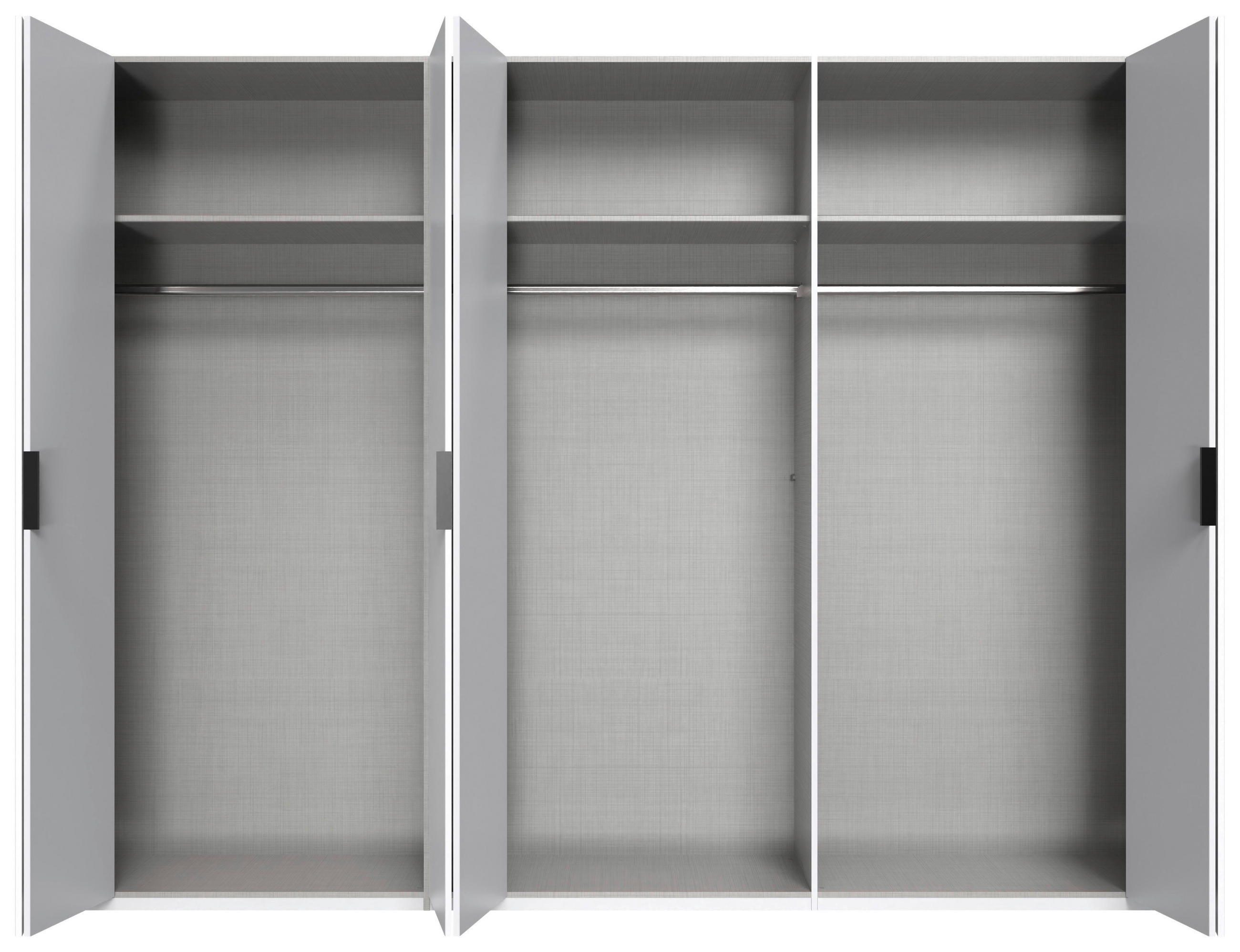 FALTTÜRENSCHRANK in Weiss  - Weiss/Schwarz, Design, Glas/Holzwerkstoff (300/216/58cm) - Boxxx