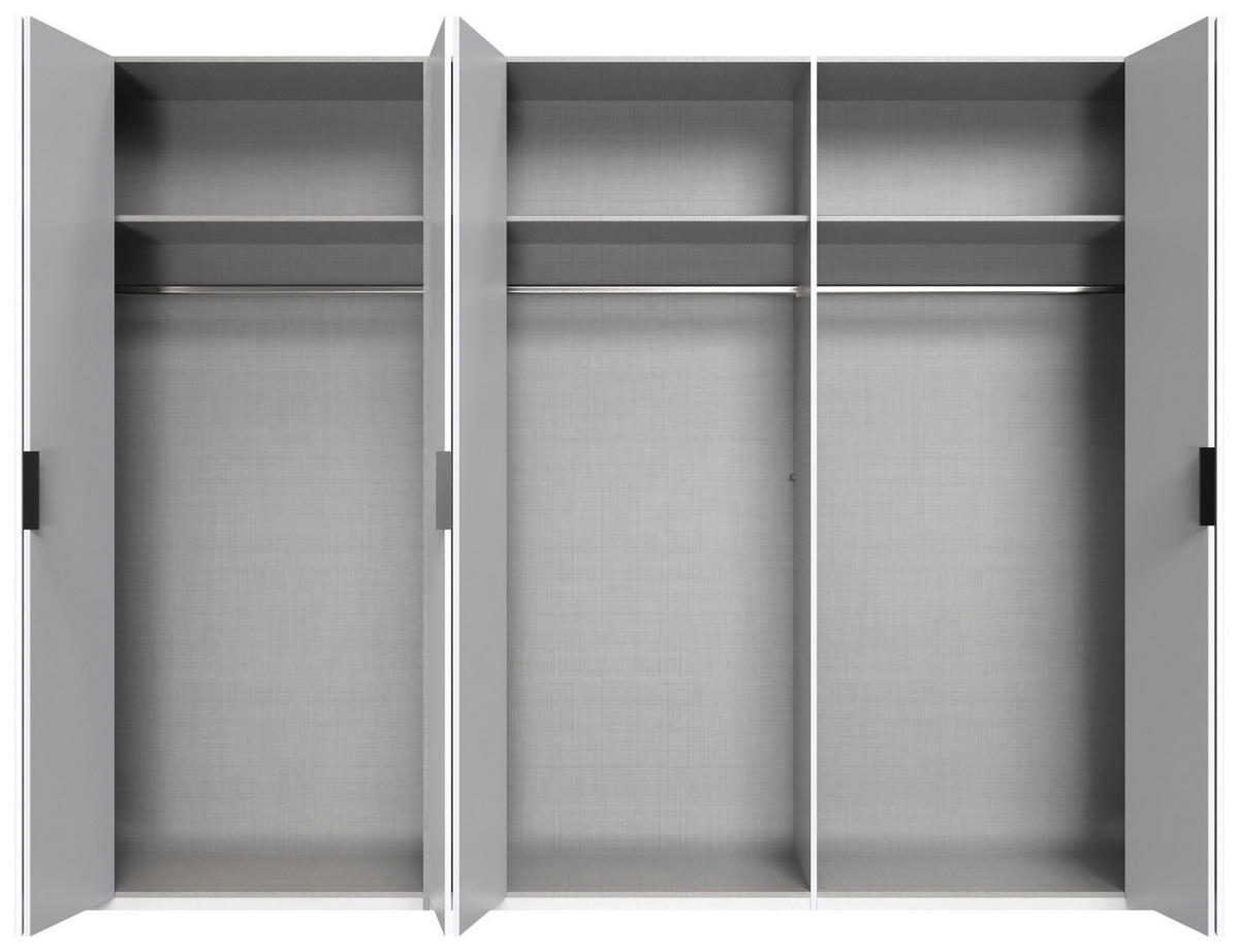 FALTTÜRENSCHRANK in Weiss  - Weiss/Schwarz, Design, Glas/Holzwerkstoff (300/216/58cm) - Boxxx