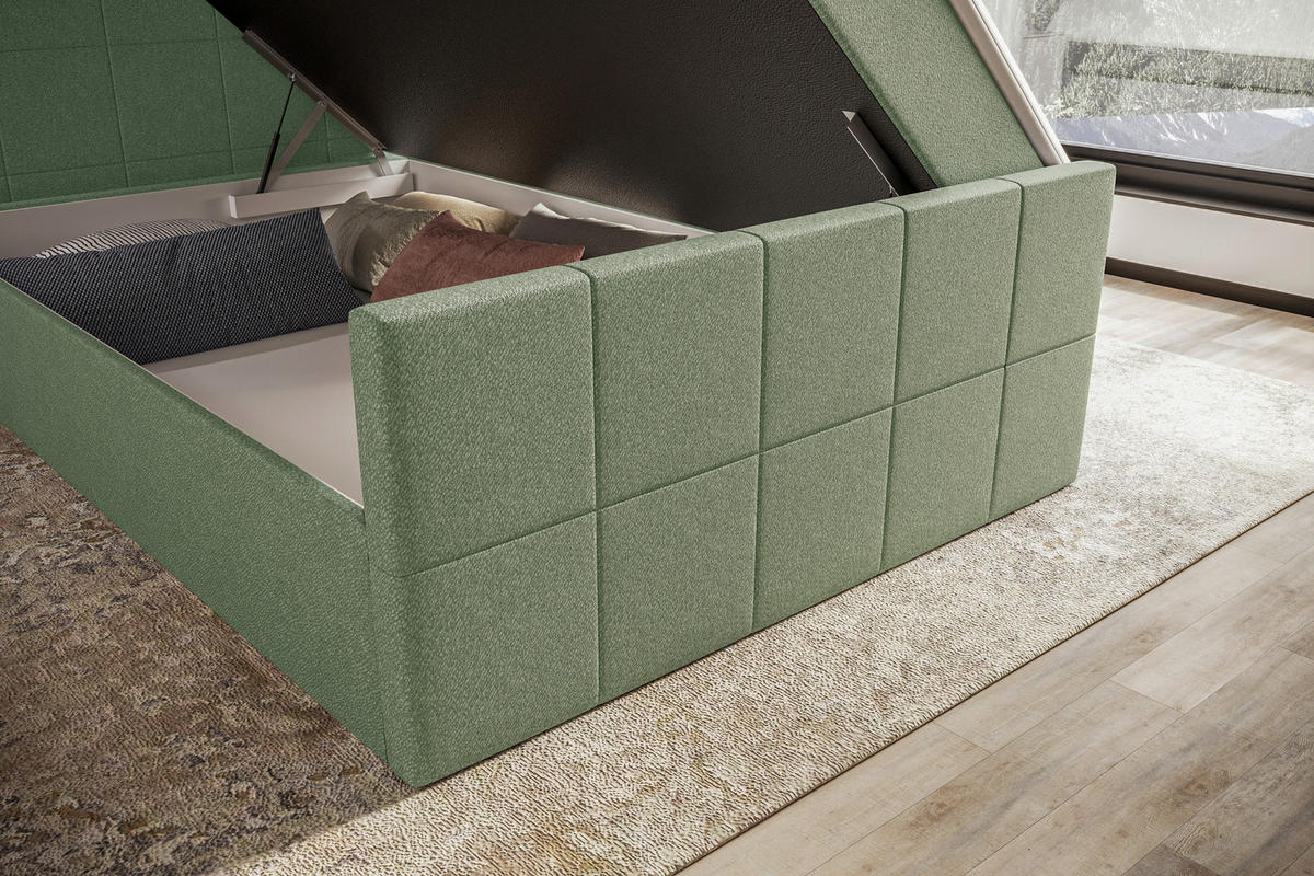 BOXBETT 100/200 cm  in Grün  - Grün, KONVENTIONELL, Kunststoff/Textil (100/200cm) - Boxxx