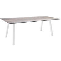 GARTENTISCH Kunststoff Grau rechteckig  - Weiß/Grau, MODERN, Kunststoff/Metall (220/100/75cm) - Stern