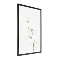 DRUCKGRAFIK Blumen Schwarz, Weiß, Pink, Beige  - Pink/Beige, Trend, Glas/Papier (53/1,6/73cm) - Eglo