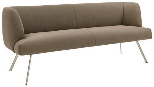SITZBANK 200/87/64 cm Webstoff Edelstahlfarben, Fango  - Edelstahlfarben/Fango, Design, Textil/Metall (200/87/64cm) - Venjakob