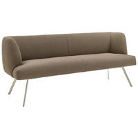 SITZBANK 200/87/64 cm Webstoff Edelstahlfarben, Fango  - Edelstahlfarben/Fango, Design, Textil/Metall (200/87/64cm) - Venjakob
