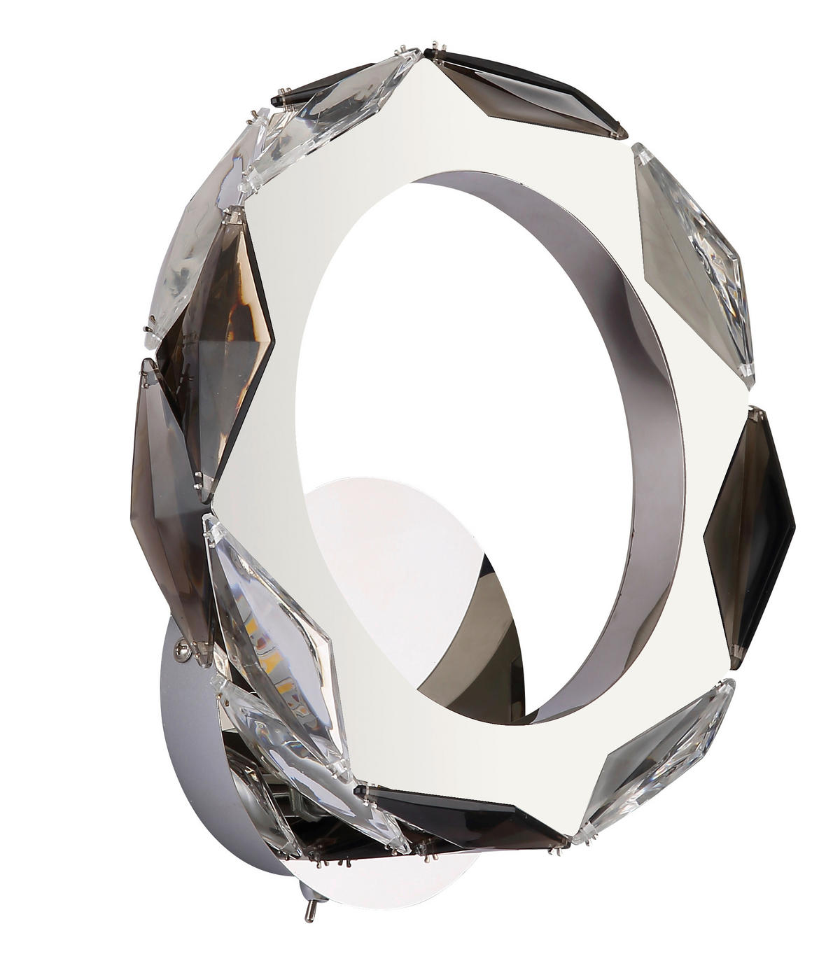 LED VÄGGLAMPA 24/25,5/10 cm   - klar/kromfärg, Design, metall/glas (24/25,5/10cm) - Globo