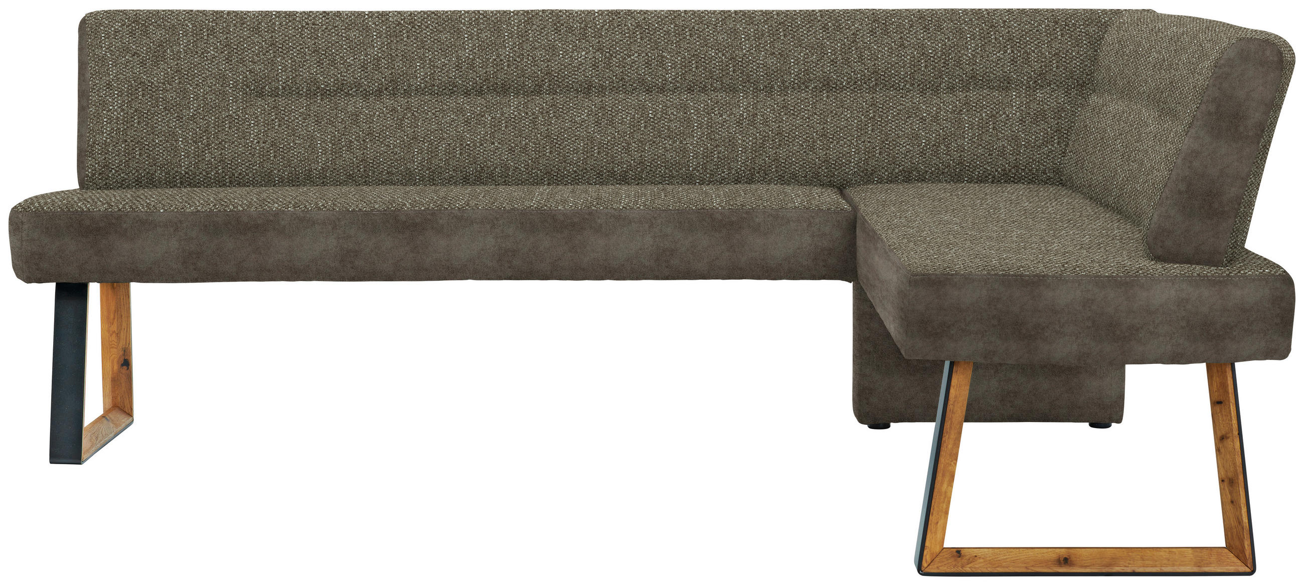 ECKBANK 215/173 cm  in Braun, Eichefarben  - Eichefarben/Schwarz, KONVENTIONELL, Holz/Textil (215/173cm) - Voleo