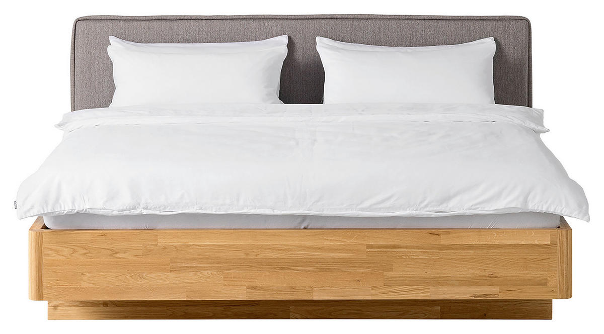BETT 180/200 cm  in Wildeiche  - Wildeiche/Hellgrau, Natur, Holz/Holzwerkstoff (180/200cm) - home24