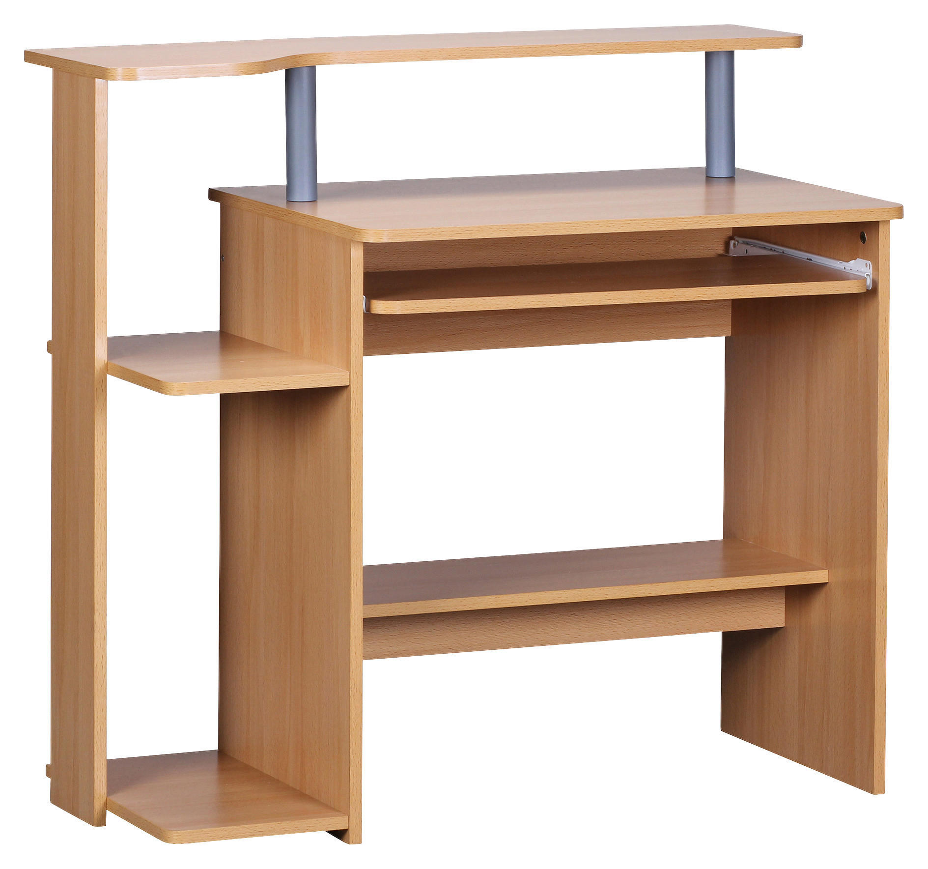SZÁMÍTÓGÉPASZTAL  - bükk, Konventionell, faalapú anyag (48/94/90cm) - MID.YOU