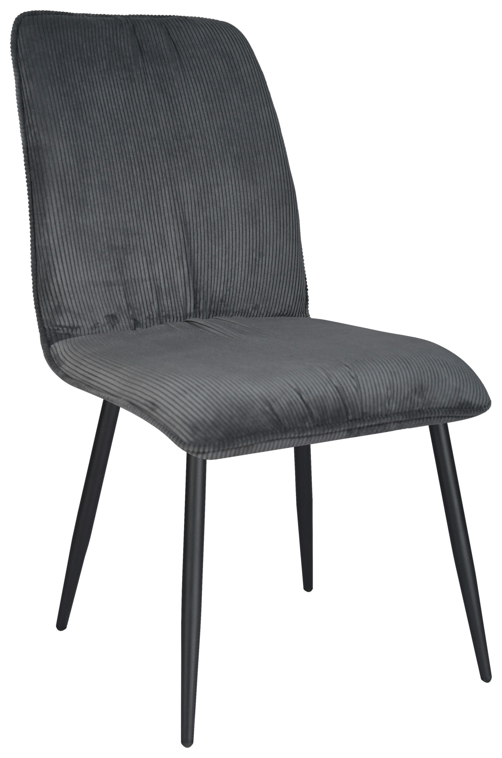 STUHL   Cord  Schwarz, Dunkelgrau  - Dunkelgrau/Schwarz, Design, Textil/Metall (49/90/61cm) - Stylife