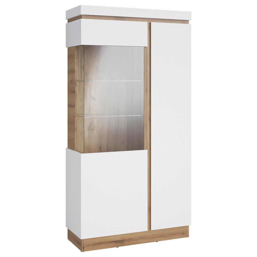 Vitrine Calabria Weiß/eiche Dekor B: 103,6 Cm