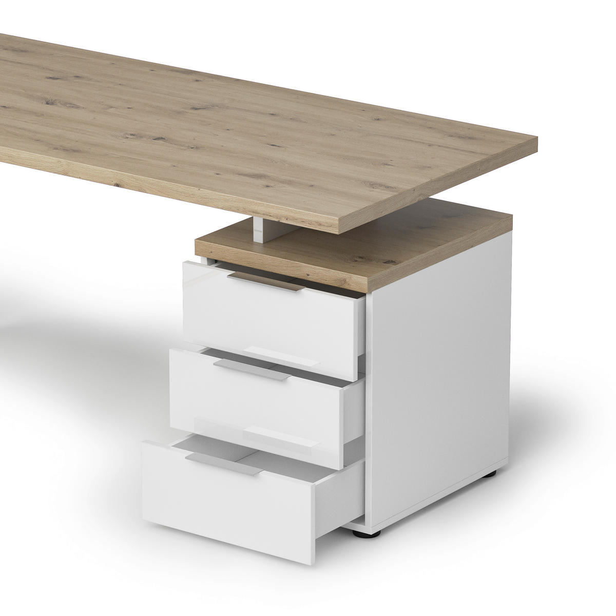 PISAĆI STOL  bijela, boje hrasta  drvni materijal  - bijela/boje hrasta, Design, drvni materijal (160/75/75cm)