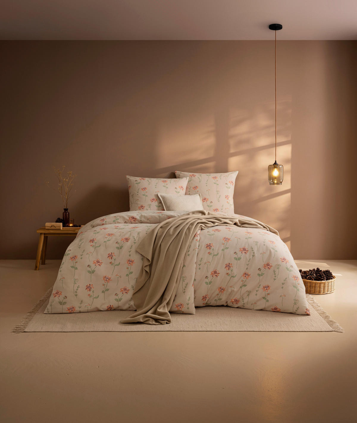 BETTWÄSCHE 2-teilig San Martino Flanell 135/200 cm  - Perlmutt, Design, Textil (135/200cm) - Estella