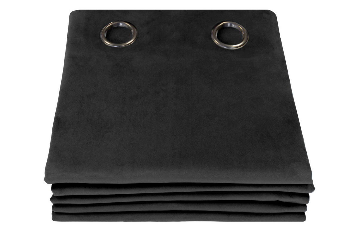 VERDUNKELUNGSVORHANG black-out (lichtundurchlässig)  - Schwarz, Basics, Textil (135/260cm)