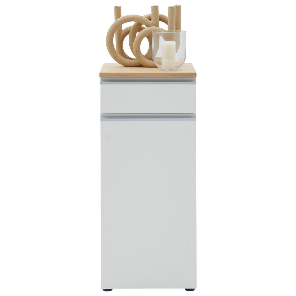 Thumbnail - Dieter Knoll Kommode, Weiß, Eiche, Metall, Balkeneiche, furniert, 2 Fächer, 1 Schubladen, 45x102x41 cm, erweiterbar, Typ...