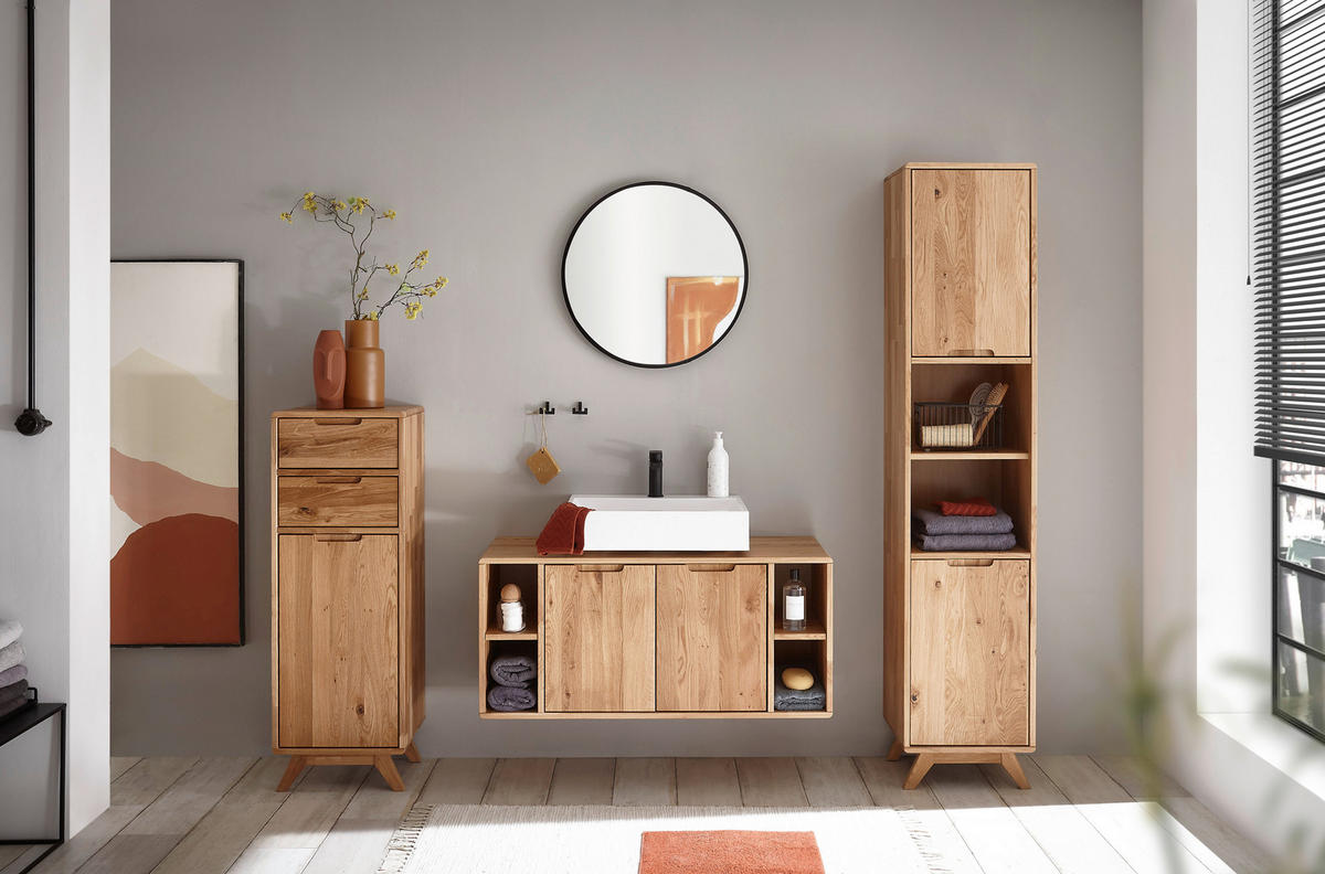 WASCHBECKENUNTERSCHRANK 105/48/40 cm  - Wildeiche, Basics, Holz (105/48/40cm) - Linea Natura