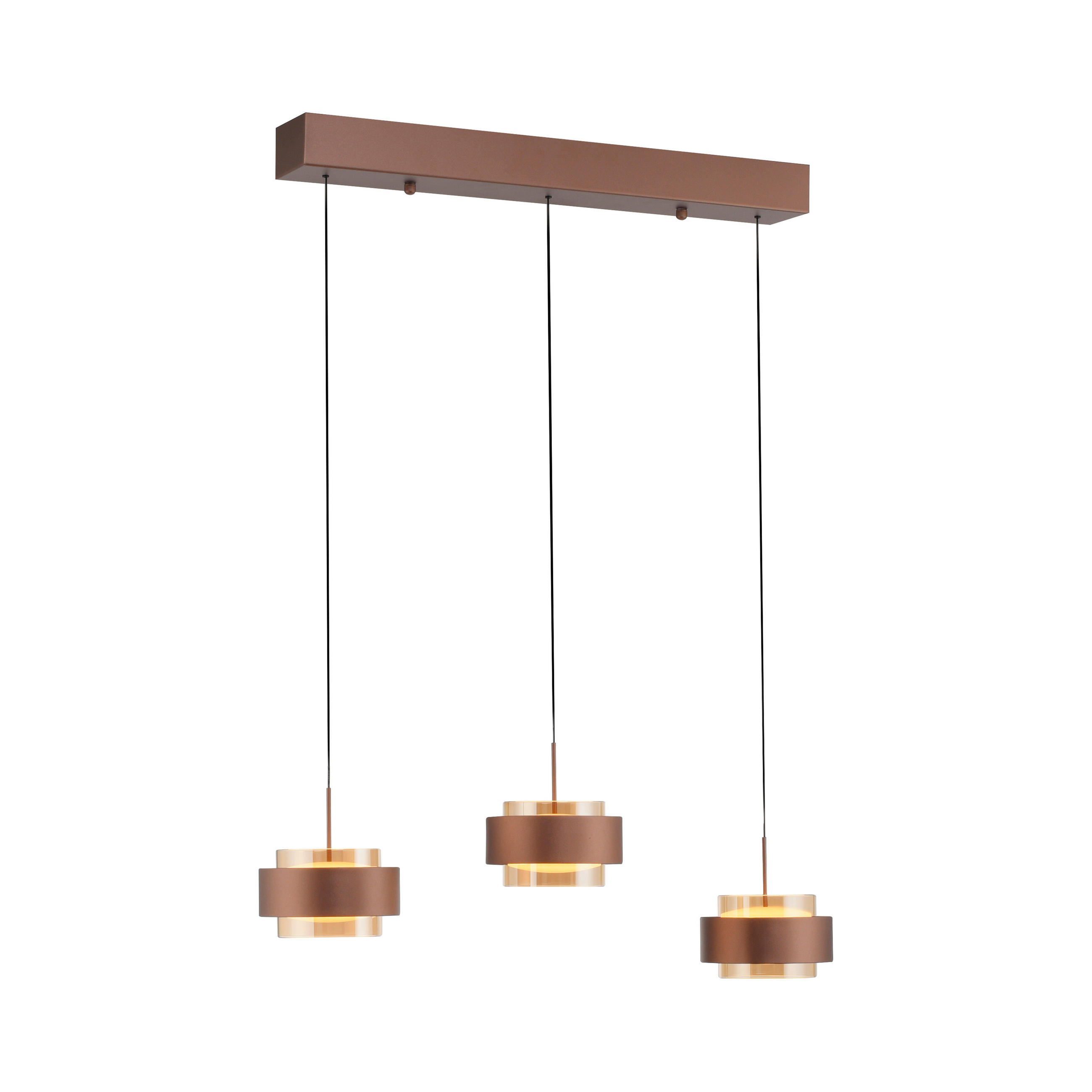 LED-HÄNGELEUCHTE 72/16/200 cm  - Kupferfarben, Design, Kunststoff/Metall (72/16/200cm)