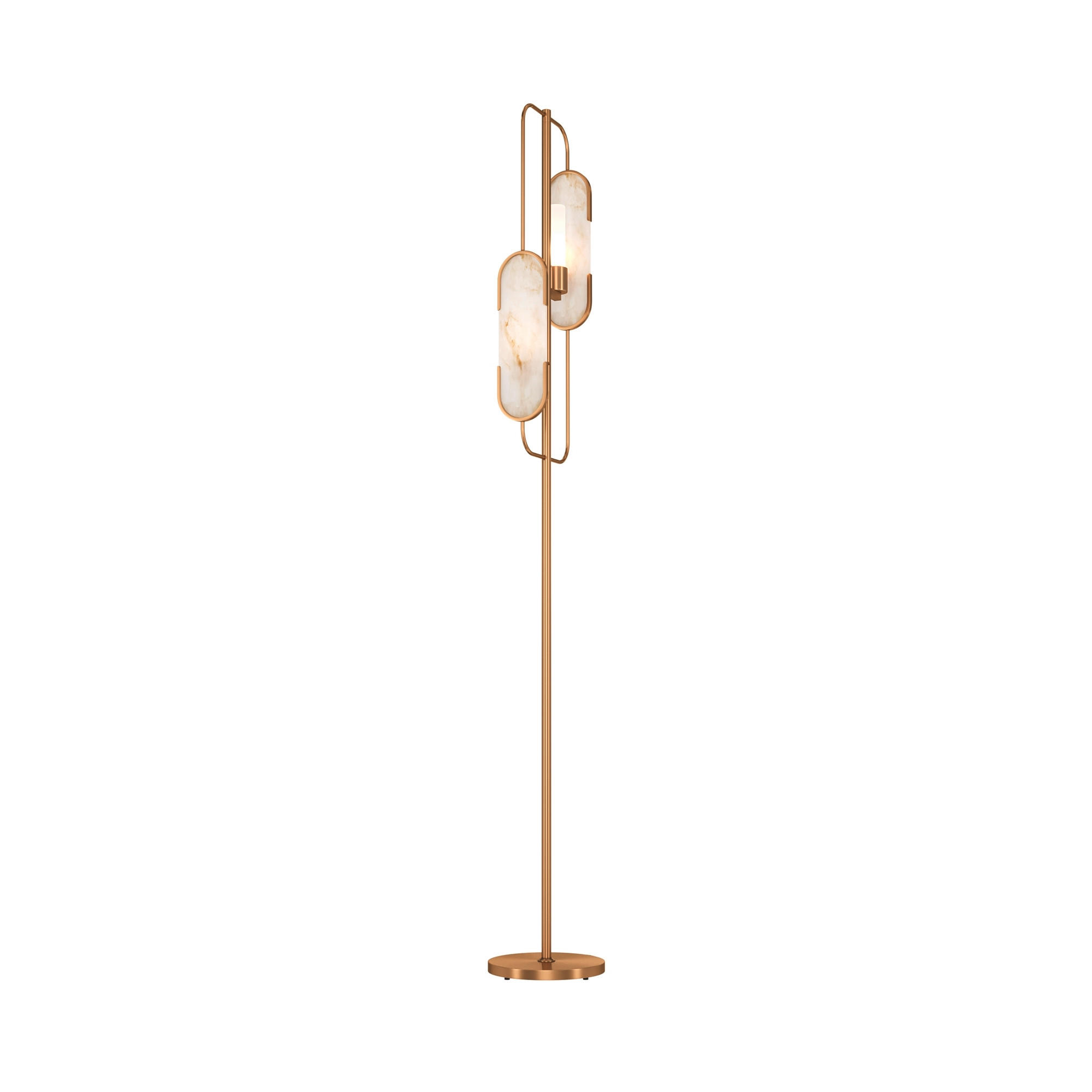 STEHLEUCHTE 23/160 cm - Goldfarben/Weiß, Trend, Stein/Metall (23/160cm) - MAYTONI