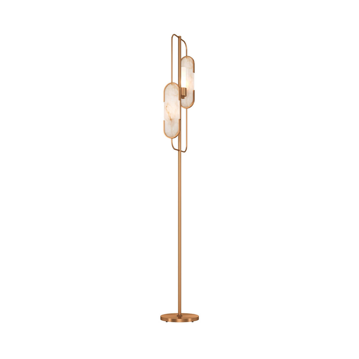 STEHLEUCHTE - Weiss/Goldfarben, Trend, Stein/Metall (23/160cm) - MAYTONI